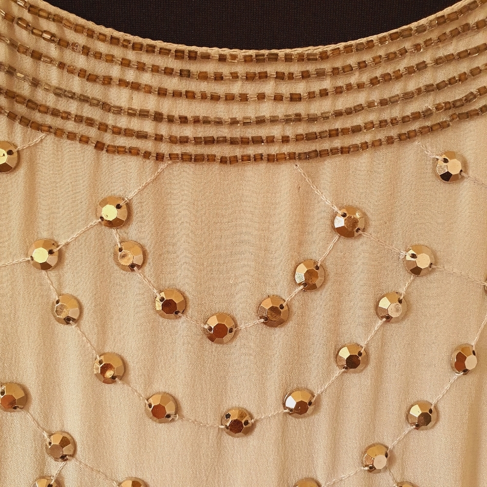 ALANNAH HILL | 100% Silk - Main & Lining | White Beaded Dress Sleeveless | AU 12 - Picture 12 of 15